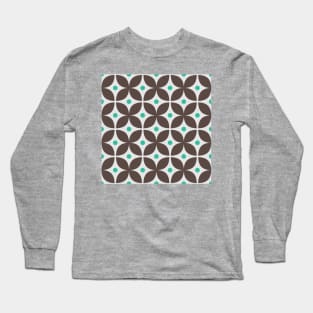 Geometric Pattern: Stylised Flower: Brown Long Sleeve T-Shirt